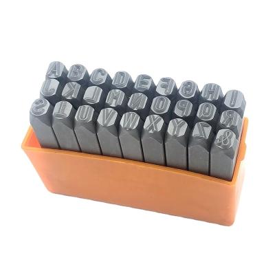 China Industry OWDEN With Plastic Orange Box Packaging 27PCS Letter Punch Set Steel Alphabet Punch Set for sale