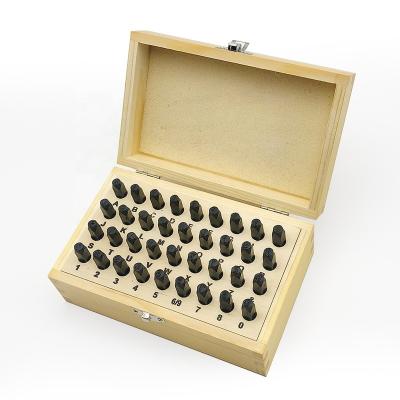 China OWDEN Industry Professional 36PCS Carbon Steel In Wood Box Factory Number Punch Tool Steel Letter Number Craft Stamp Leather Tool for sale