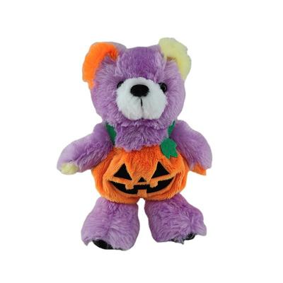 China Custom Decoration Cutting Pumpkin Bear Plush Toys Teddy Bear Stuffed Plushies To Support Animal Toys For Halloween for sale