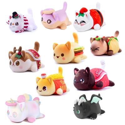 China Decoration Wholesale 25cm Aphmau Mews Meows Stuffed Plush Toy Doll Sandwich Fries Fries Cat Soft Plush Toys for sale