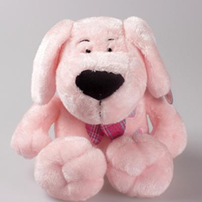 China Decoration Customize Pink Small Dog Plush Doll Toy Baby Cute Sitting Pet Puppy Plush Toy for sale