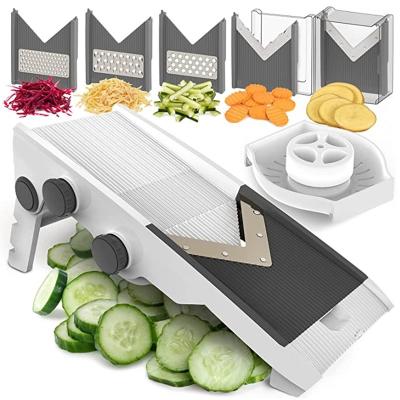 China Viable Vegetable Cutter Manual Kitchen Hand Press Cutter Adjustable Shredder Potato For Fruit Slicer Household Instrument for sale