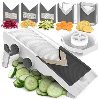 China Vegetable Slicer Chopper Kitchen Stainless Steel Hot Adjustable Multi-Blade Cheese Slicer Cutter Shredder Food Gadget for sale