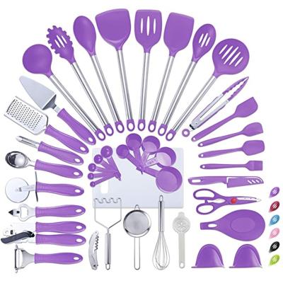 China Hot Selling 42pcs Viable Soft Set Manufacturers Directly Set Nylon Kitchenware Cooking Equipment With Turner Tongs Spatula Spoon for sale