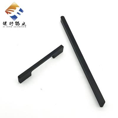 China Industry Customized Black Sand Anodized Aluminum Profile Decoration Handle For Furniture for sale