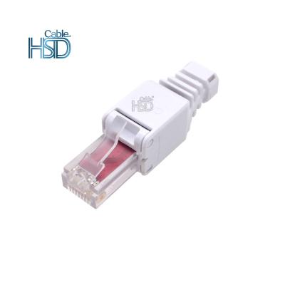 China audio & RJ45 Toolless Ethernet Network Female Connector 8 Visual Unshielded Pin For Cat5 Cat6 Cat 6 Male Modular Plug Cat6A 8P8C for sale