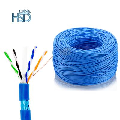 China High Quality PC Cat 6 Cable Pass Through Pure Copper Test 23Awg 2 Pairs 4 Pairs 0.56 Ftp Cat6 1000Ft Cables 305M for sale