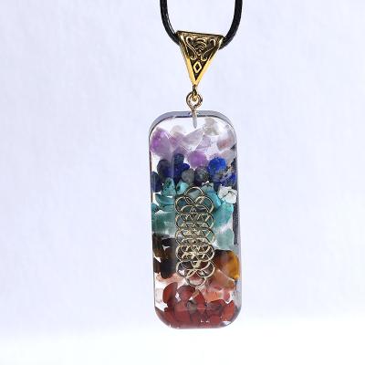 China Africa 7 Chakras Crystal Semi Precious Stone Energy Yoga Necklace Pendant Natural Gifts for sale