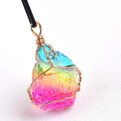 China Europe Natural Stone Crystal Electroplate Pendant Jewelry Healing for Charm Unisex Gift for sale