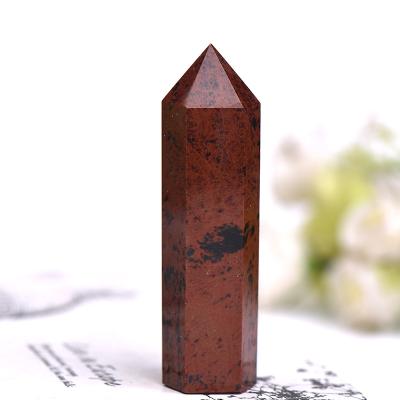 China Natural Red Obsidian Crystal Column Ore Mineral Crafts unique hexagonal from China for sale