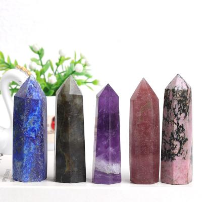 China China Wholesale Rose Quartz Amethyst Tower Spiritual Healing Crystals Point Magic Wand for sale