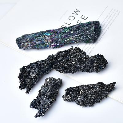 China Europe Raw Coal Stone Crystal Irregular Shape Home Decor Healing Natural Colored Charcoal for sale