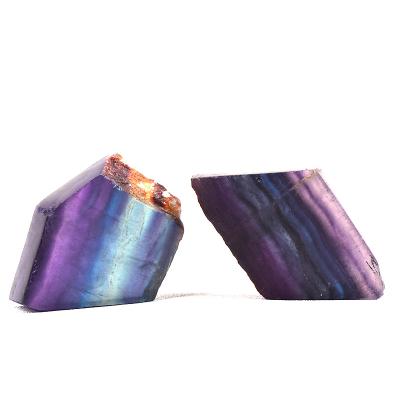 China Europe Natural Fluorite Tablets Colorful Quartz Stripes Fluorite Rainbow For Home Decor for sale