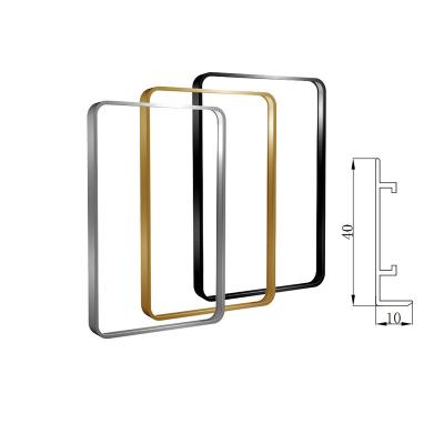 China Decorations Gold Black Silver Color Extruded Aluminum Mirror Frame For Decoration With Rectangle Round Oval Shape for sale