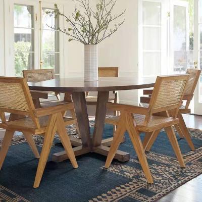 China New Design Factory Wholesale Price Modern Luxury Solid Wood Rattan Woven Seat Hotel Kitchen Back Solid Cafe Restaurant Dining Chair for sale