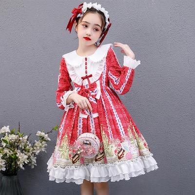 China European style Anti-wrinkle girl wedding dress for lovely kids birthday party tutu dresses for girls 2-12 years long sleeve for girls gow for sale