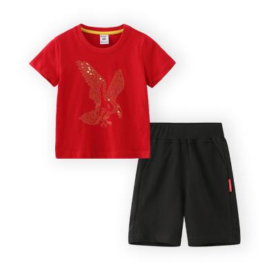 China Hot Sale Casual Wholesale Different Designs Summer Kids Clothing Sets Baby Boy Clothing Sets 2 Pieces T-shirts Kids Clothes for sale