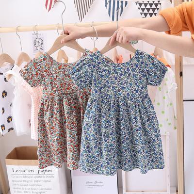 China Korean version of the 2021 high-end sweet girl's dress summer new children's flower skirt with princess backless dress for sale