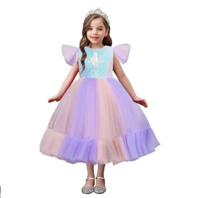 China Fashion Viable Princess Evening Dress For Girl 2-10 Year Old Sequin Kid Girl Birthday Party Dress Tulle Flower Dress For Wedding Girls for sale