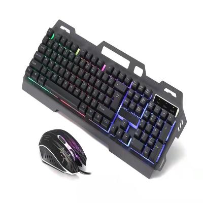 China Hot Selling LED Backlit 104 USB Metal Keys Keyboard and Mouse Combos Home Notebook Desktop Computer Gaming Keyboard Mouse Set Latest for sale