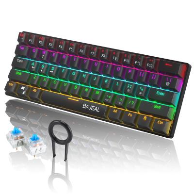 China Wholesale Bajeal Anti-ghosting Mini Keyboard 2.4G PCB 60 Keyboard 61keys Green Switch Hotswap Wireless Mechanical Keyboard for sale