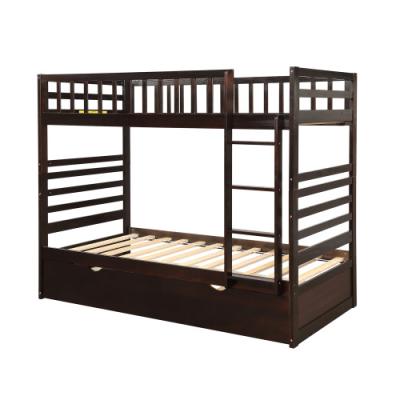 China Modern Wooden Safety Rail Movable Wheel Twin Bunk Beds For Kids for sale