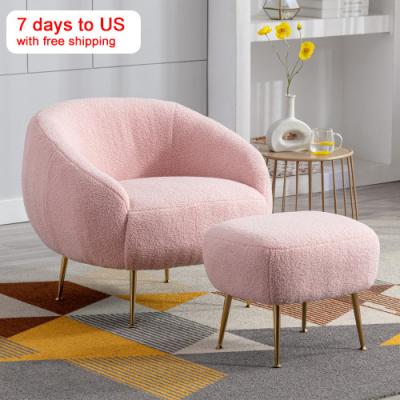 China Modern Comfortable Storage Living Room Leisure Chair Velvet Armchair With Ottoman for sale