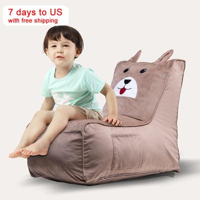 China Ultra Soft Kids Bean Bag Lounger Sofa Bed Microsuede Cover Memory Foam Kids Sofa Bed for sale