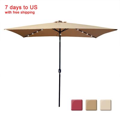 China UV Protection Modern Outdoor Sturdy Garden 6 Ribs Waterproof Durable 10 X 6.5 Ft Rectangular Umbrella With Crank for sale