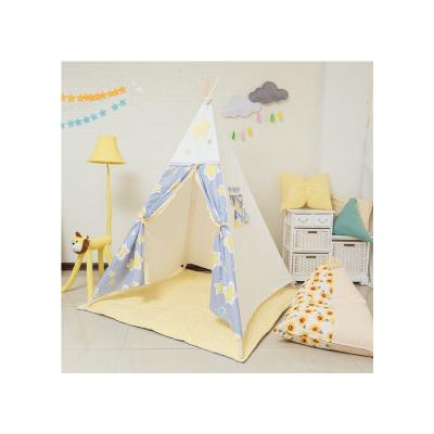 China Toy Indoor Kids Fabric Cloth Star Game Star Game Portable Folding Tents Bedroom Soft Wood Play Tent for Kids Soft Teepee Indian Toy Tent for sale