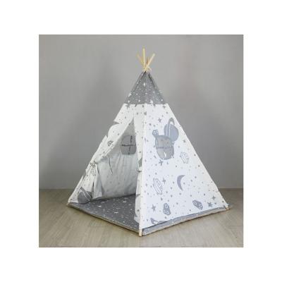 China Toy Indoor Kids Fabric Cloth Star Game Star Game Portable Folding Tents Bedroom Soft Wood Play Tent for Kids Soft Teepee Indian Toy Tent for sale