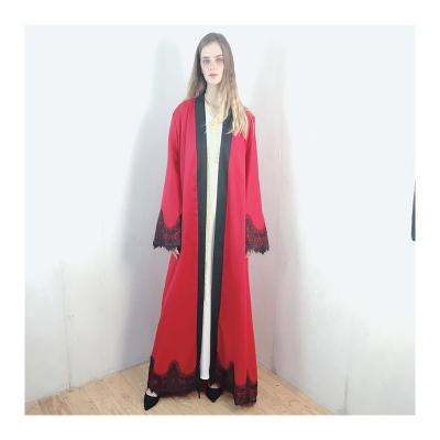 China 2022 Arabic Abaya Dress Wholesale Hot-selling Lace Polyester Long Abaya Single Sleeve Eid Kaftan Abaya Product for sale