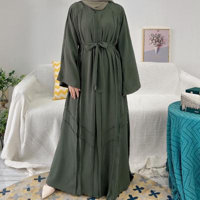 China New Design Polyester Islamic Women's Clothing Islamic Women's Muslim Dress Traditional Muslim Clothing Open Abaya With Buttonsg for sale