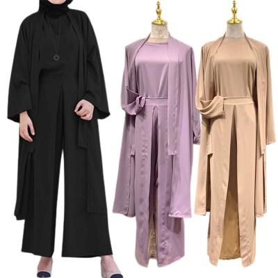 China Polyester Traditional Muslim Clothing&accessories 2 Piece Abaya Set Top And Pants Set For Islamic Women for sale