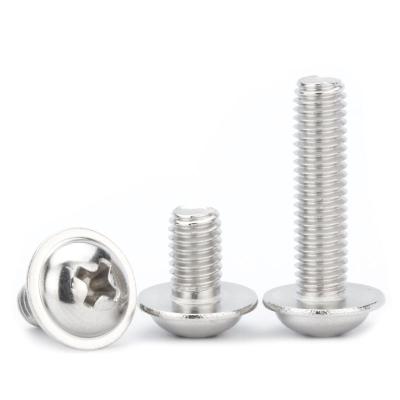 China Pan Factory Made Stainless Steel Cross Recessed Din967 Pan Head Screws With Washers for sale