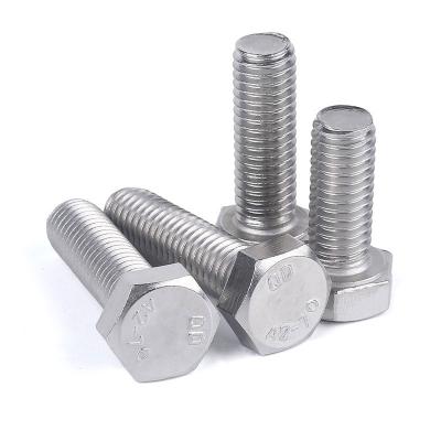 China Direct National Standard 304 Stainless Steel Hexagon Bolt M24/M27 DIN933 Screw From Stainless Steel Manufacturer for sale