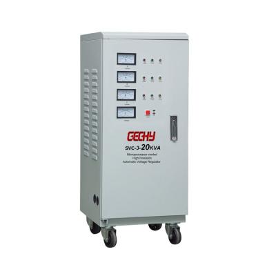 China SVC SVC 20kva 3 Phase Servo Motor Automatic Current AC Voltage Regulator / Stabilizer / AVR Type for sale