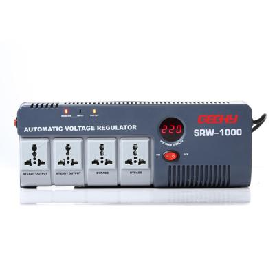 China SVC 1000VA 800W 220VAC Voltage Regulator Stabilizers with 4 Output Sockets for sale