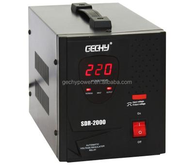 China SVC 220V Automatic AC AVR Single Phase Relay Voltage Regulator 2000VA / Stabilizer for sale