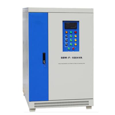 China PC SBW 100kva 3 Phase Offset Type Digital Display Smart Regulation Voltage 380v AC Industrial Stabilizer for sale