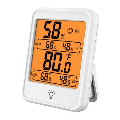 China Humidity Max & Min Room Temperature Precision Indoor Digital Thermometer of MAX/MIN temperature and humidity disolay backlight for sale