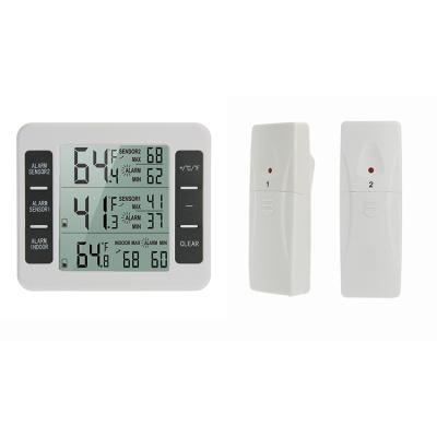 China Freezer Refrigerator Radio 2 Remote Sensors Min/Max Thermometer With Alarm For Vaccine Fridge for sale