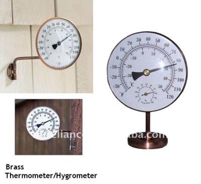 China Indoor outdoor garden brass thermometer garden thermo-hygromter for sale