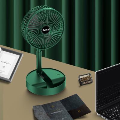 China Hotel Folding Floor Plastic White Custom Logo Rechargeable Portable Portable Flexible Electronic Round Charging Mini Floor Desk Fan for sale