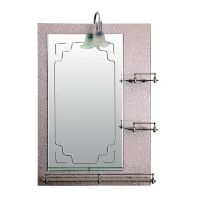 China 2021 European Style Rose Gold Etched Bathroom Hotel Tripple Panels Mirror With Light for sale