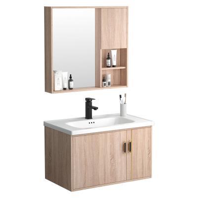 China 2022 Modern Hot Sale Hangzhou MDF Melamine Plwood Vanity Bathroom Mirror Cabinet With Led Light Mirror Cabinet for sale