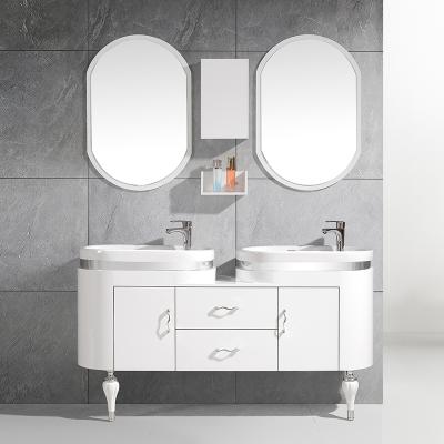 China Modern Modern Wall Mounted Bathroom Vanity / Double Sink Bathroom Cabinets for sale