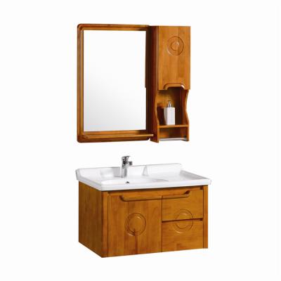 China Hot Sale Modern Style Solid Wood Bathroom Vanity White Cabinet for sale