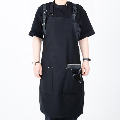 China Eco-friendly KEFEI Cotton Linen Kitchen Cooking Men's BBQ Worker Industry Working Apron for sale