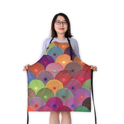 China KEFEI Polyester Water Resistant Eco-friendly Kitchen Cooking Restaurant Custom Print Logo Apron With Pocket for sale